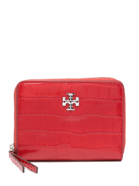 Tory Burch crocodile-embossed zip-around wallet - Red - zdjęcie produktu nr 1