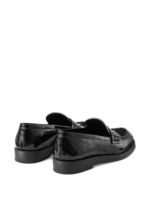 Jimmy Choo Ivy crocodile-embossed loafers - Black - zdjęcie produktu nr 2