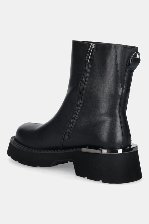 GOE botki skórzane damskie kolor czarny na platformie lekko ocieplone SS2N4143 BLACK - zdjęcie produktu nr 2