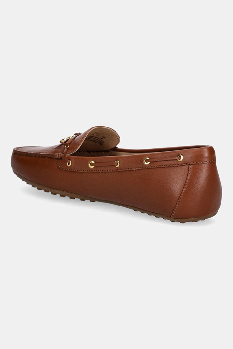 Lauren Ralph Lauren mokasyny skórzane Wylie damskie kolor brązowy na płaskim obcasie 802967751002 - zdjęcie produktu nr 2
