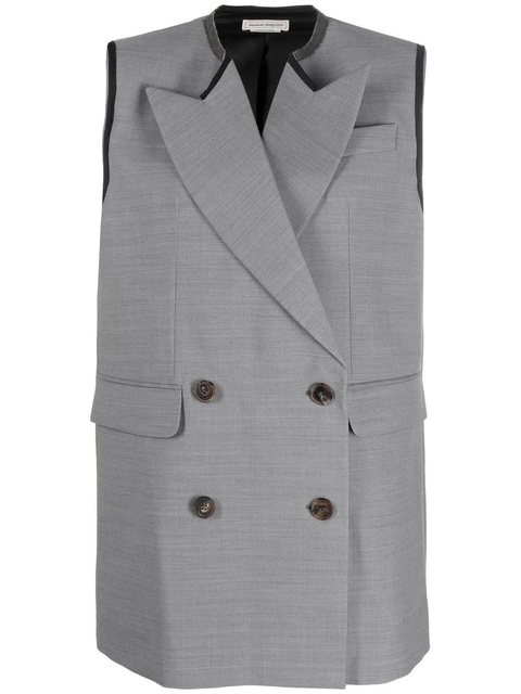 Alexander McQueen peak lapels double-breasted vest - Grey - zdjęcie produktu nr 1