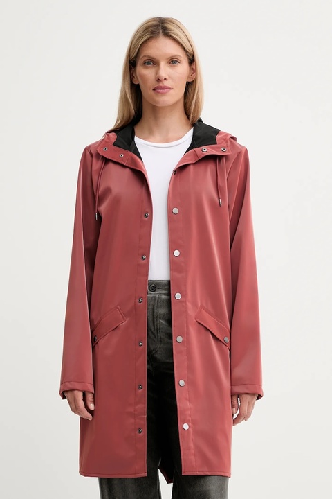 Rains kurtka 12020 Long Jacket kolor różowy przejściowa 12020 - zdjęcie produktu nr 1