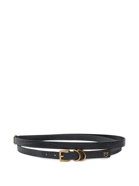 PINKO Ballestas croc-embossed buckle belt - Black - zdjęcie produktu nr 1