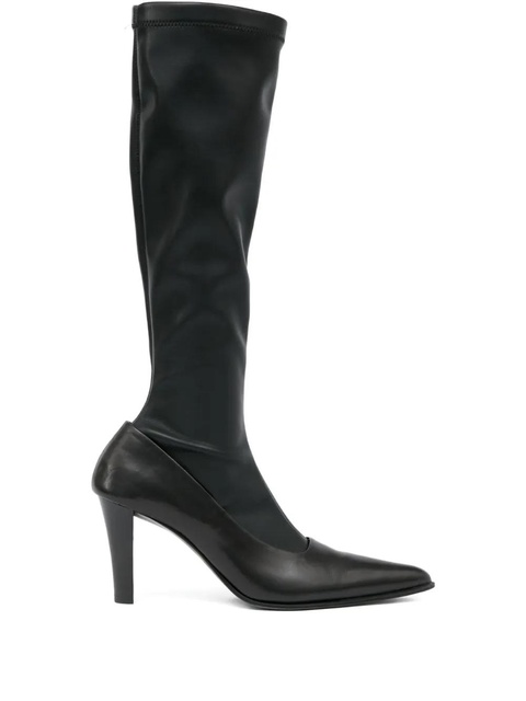 MM6 Maison Margiela high-heeled leather boots - Black - zdjęcie produktu nr 1