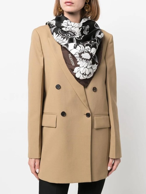 Valentino Garavani floral-print silk scarf - Black - zdjęcie produktu nr 2