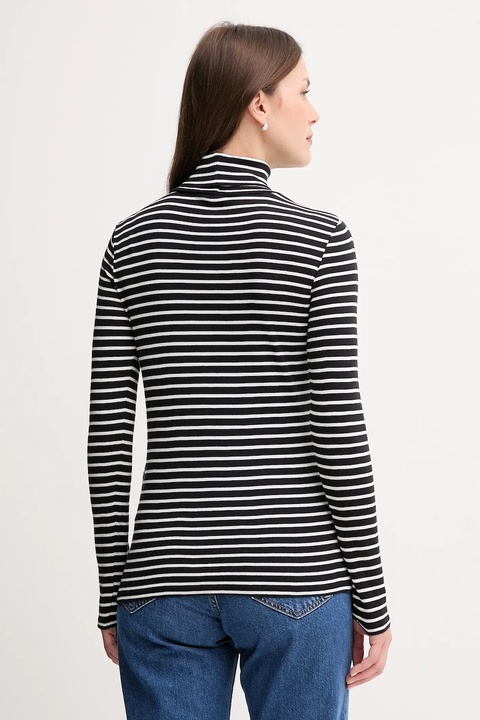 United Colors of Benetton longsleeve bawełniany kolor czarny z golfem 30YSE2225 - zdjęcie produktu nr 1