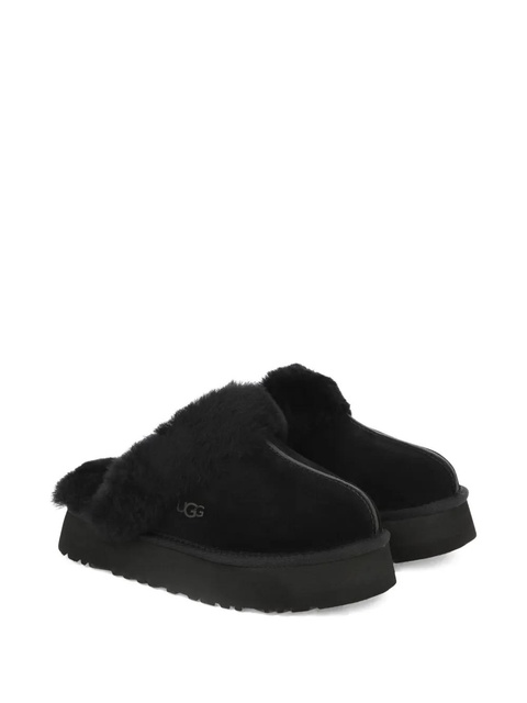 UGG Disquette faux-fur trimmed slippers - Black - zdjęcie produktu nr 2