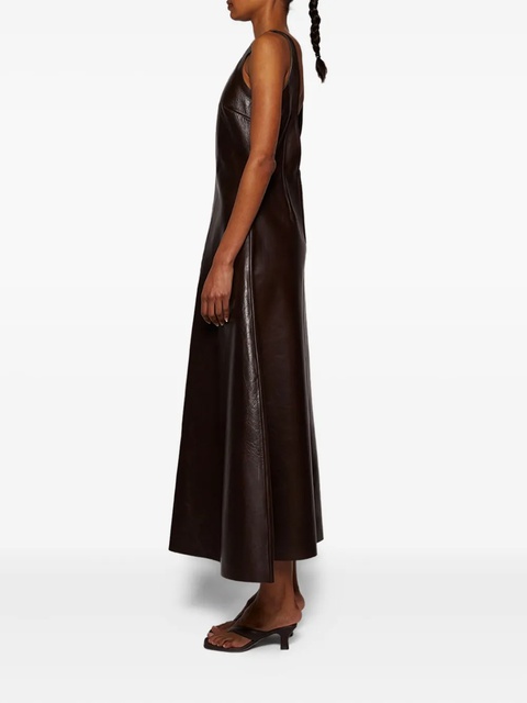 ENTIRE STUDIOS sleeveless leather midi dress - Brown - zdjęcie produktu nr 2