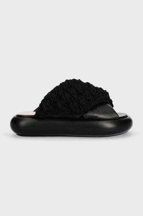 JW Anderson klapki Crochet Twister damskie kolor czarny na platformie ANW42027A - zdjęcie produktu nr 1