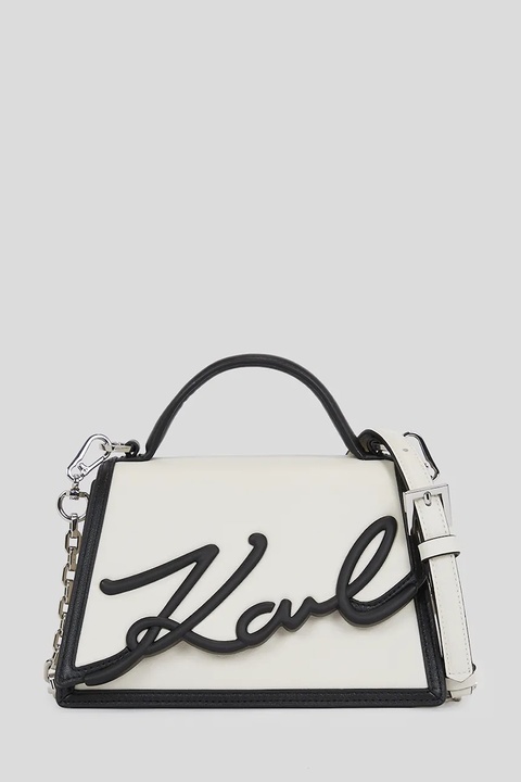 Karl Lagerfeld torebka skórzana kolor biały A1W30224 - zdjęcie produktu nr 1