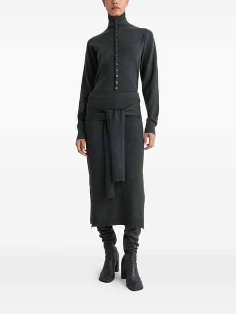 LEMAIRE tie-around ribbed midi skirt - Grey - zdjęcie produktu nr 1