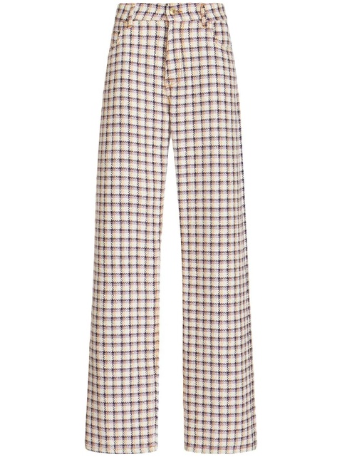 ETRO check-jacquard wide-leg trousers - White - zdjęcie produktu nr 1