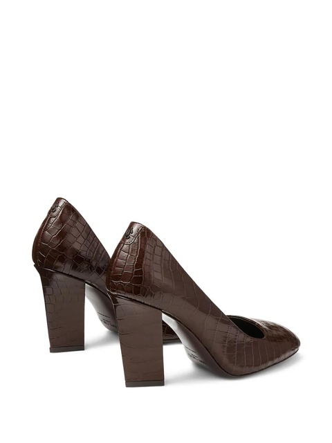 Jimmy Choo 85mm Farren embossed crocodile-effect pumps - Brown - zdjęcie produktu nr 2