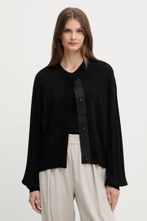 Armani Exchange kardigan damski kolor czarny lekki XW000762 AF10352 - zdjęcie produktu nr 1