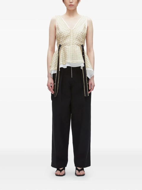 3.1 Phillip Lim checked peplum top - Neutrals - zdjęcie produktu nr 1