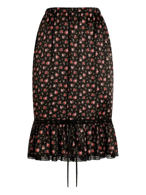 Dolce & Gabbana floral ruffled midi skirt - Black - zdjęcie produktu nr 1