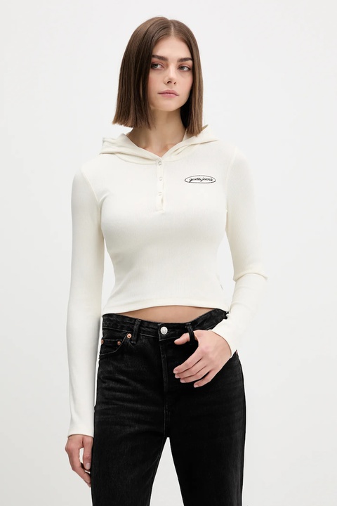 Guess Jeans longsleeve damska kolor beżowy W5YP39 KA0H1 - zdjęcie produktu nr 1
