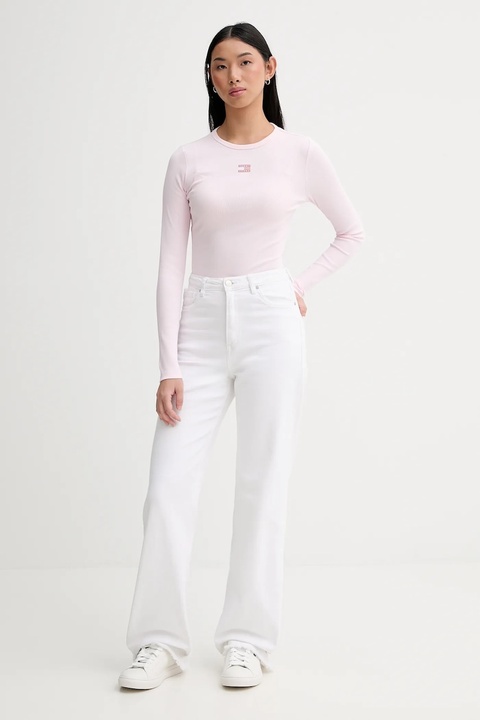 Tommy Jeans longsleeve damski kolor różowy DW0DW20178 - zdjęcie produktu nr 2