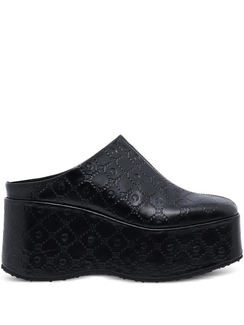 Marine Serre Moonagram-embossed mules - Black - zdjęcie produktu nr 1