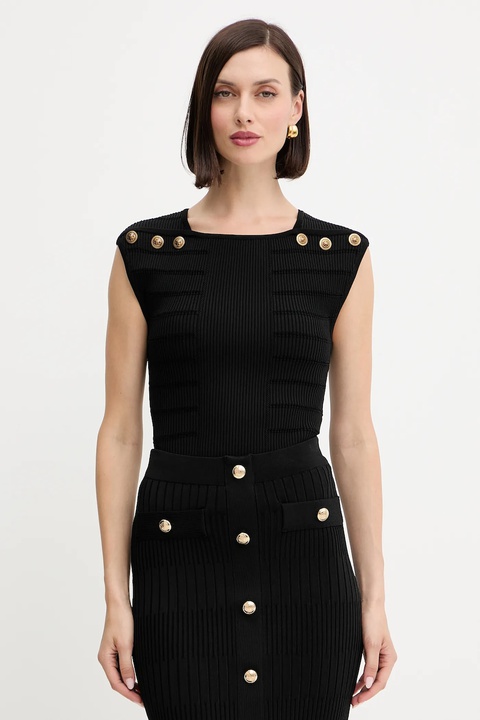 Guess top EVANGELINE damska kolor czarny gładka W5YR12 Z0130 - zdjęcie produktu nr 1