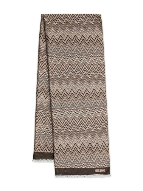 Missoni chevron fringed scarf - Brown - zdjęcie produktu nr 1