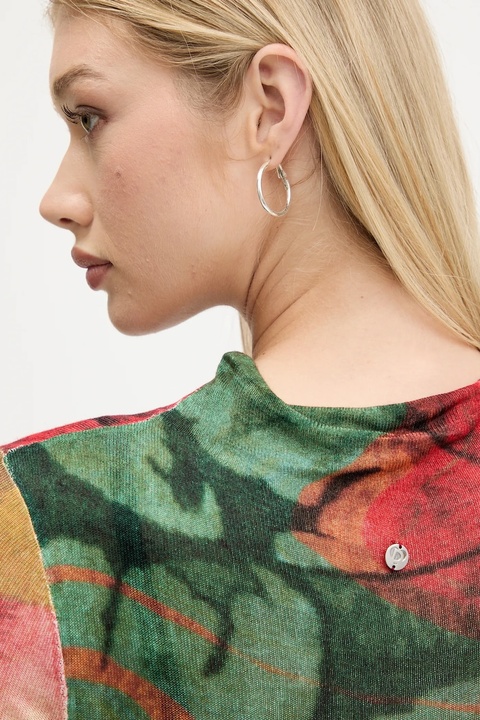 Desigual sweter TAPIZ LACROI damski kolor zielony lekki 25WWJF48 - zdjęcie produktu nr 2