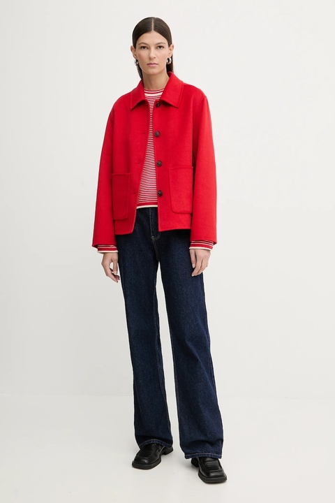 Marc O'Polo sweter bawełniany damski kolor czerwony lekki 600602360007 - zdjęcie produktu nr 2