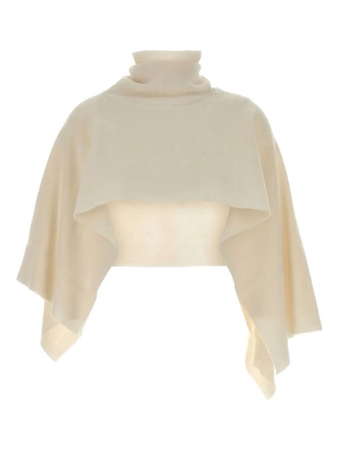 Magda Butrym turtleneck wool cape - Neutrals - zdjęcie produktu nr 1