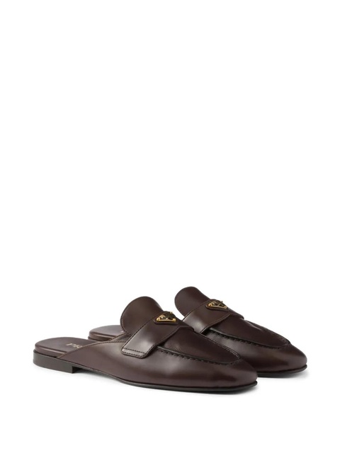 Prada leather slippers - Brown - zdjęcie produktu nr 2