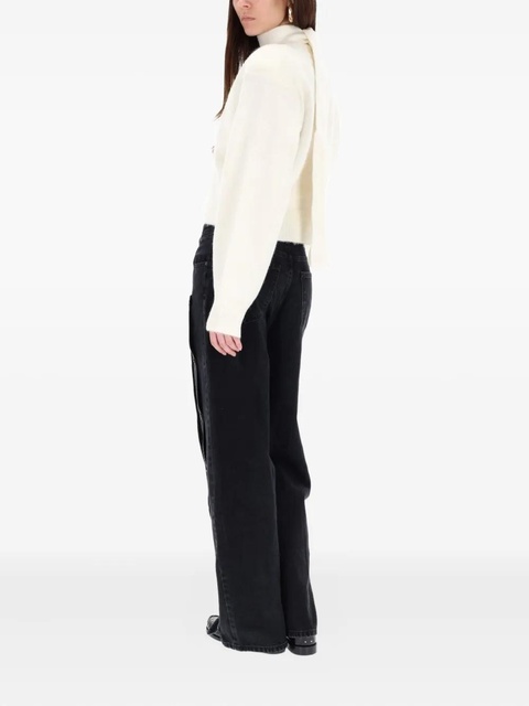 ROTATE BIRGER CHRISTENSEN tie-neck cardigan - White - zdjęcie produktu nr 2