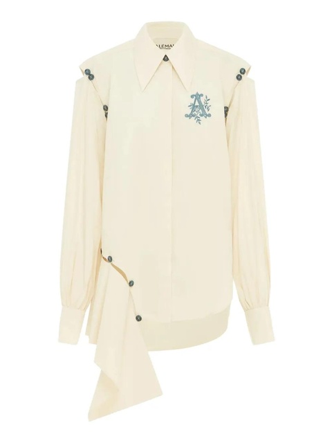 ALEMAIS embroidered asymmetrical-hem shirt - Neutrals - zdjęcie produktu nr 2