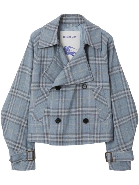 Burberry check trench jacket - Blue - zdjęcie produktu nr 1
