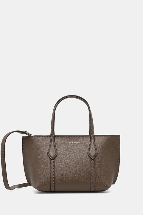 Tory Burch torebka skórzana Perry Mini Tote kolor brązowy 175548.250 - zdjęcie produktu nr 1