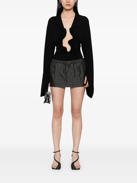 Christopher Esber crushed belted mini skirt - Black - zdjęcie produktu nr 2