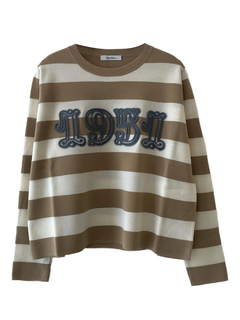 Max Mara striped crew-neck sweater - White - zdjęcie produktu nr 2