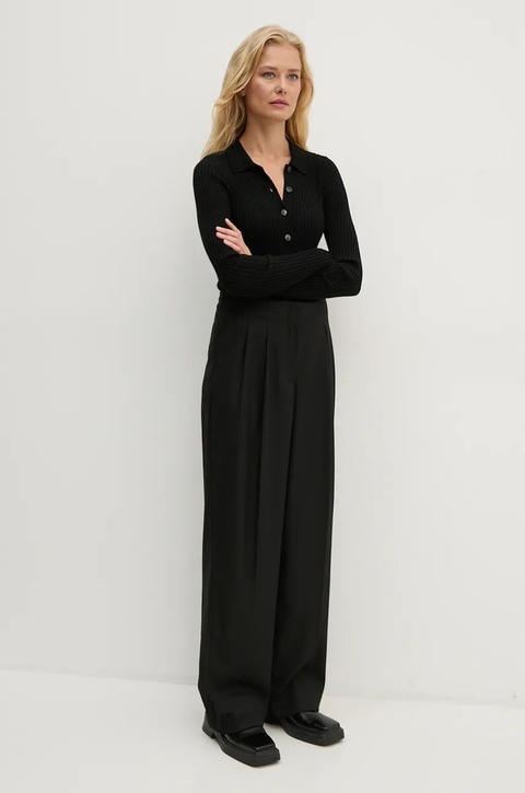 2NDDAY spodnie Carter damskie kolor czarny proste high waist 2245161120 - zdjęcie produktu nr 2