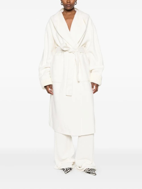 Aya Muse hooded knitted-cuff coat - Neutrals - zdjęcie produktu nr 2