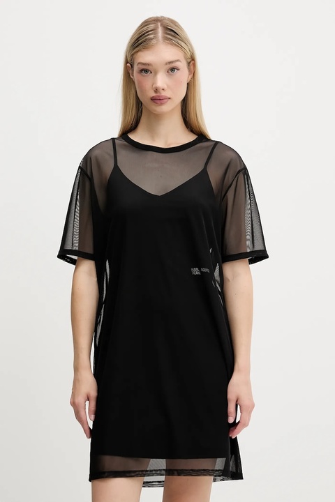 Karl Lagerfeld Jeans sukienka kolor czarny mini prosta A4W13048 - zdjęcie produktu nr 1