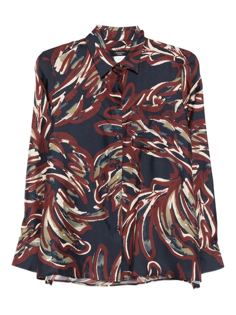 Max Mara buttoned abstract-pattern shirt - Blue - zdjęcie produktu nr 1