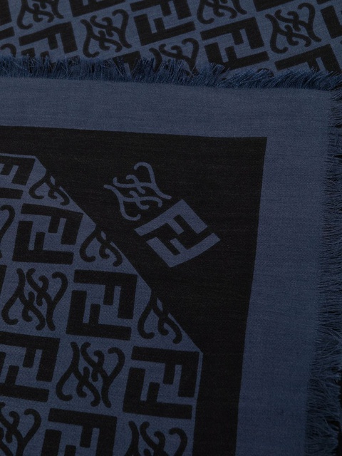 Fendi monogram-print scarf - Blue - zdjęcie produktu nr 2