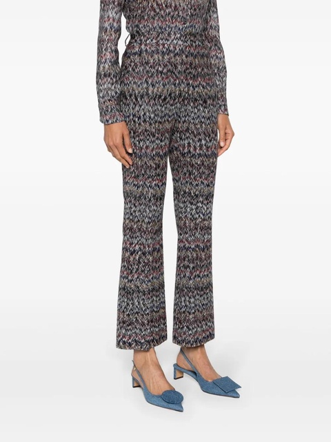 Missoni zigzag-woven lamé cropped trousers - Blue - zdjęcie produktu nr 2