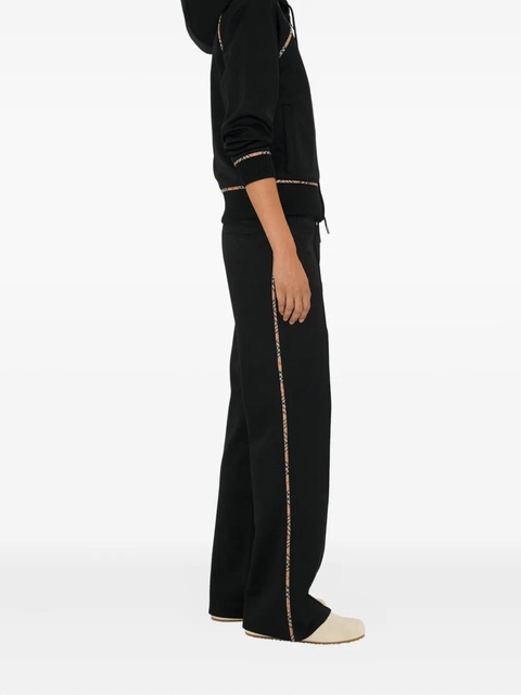 Burberry check-pattern trim track pants - Black - zdjęcie produktu nr 1
