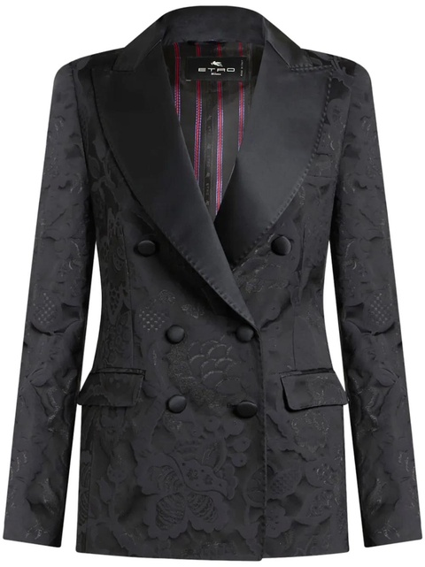 ETRO double-breasted jacquard blazer - Black - zdjęcie produktu nr 1