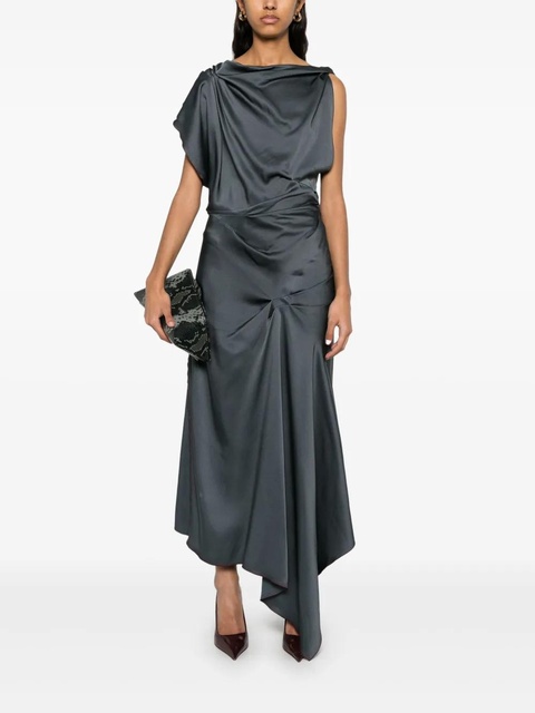 Victoria Beckham asymmetric draped midi dress - Grey - zdjęcie produktu nr 2
