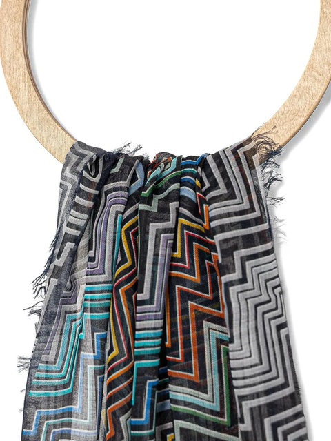 Missoni zigzag fringed scarf - Black - zdjęcie produktu nr 2