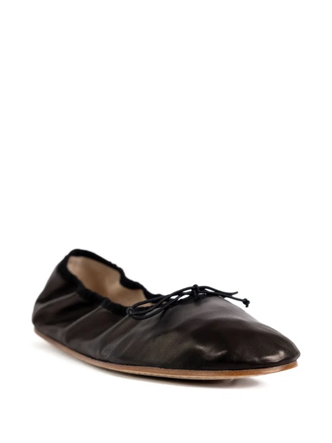The Row gathered leather ballet flats - Black - zdjęcie produktu nr 1