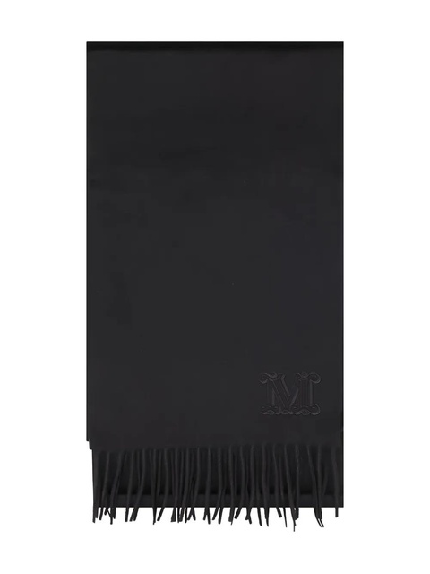 Max Mara embroidered-logo fringe scarf - Black - zdjęcie produktu nr 1