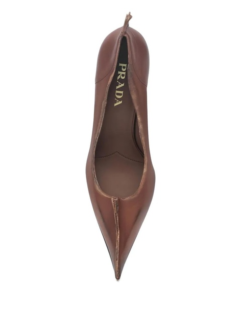 Prada 85mm pointed toe stiletto pumps - Brown - zdjęcie produktu nr 2