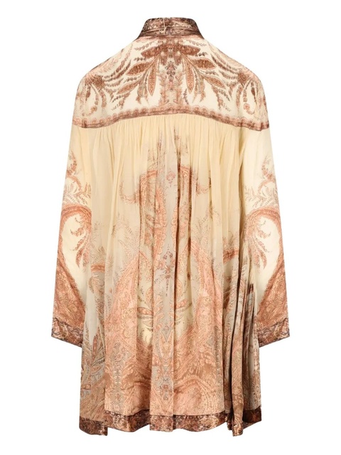 ZIMMERMANN Hypnotic paisley-print tied-neck dress - Neutrals - zdjęcie produktu nr 2