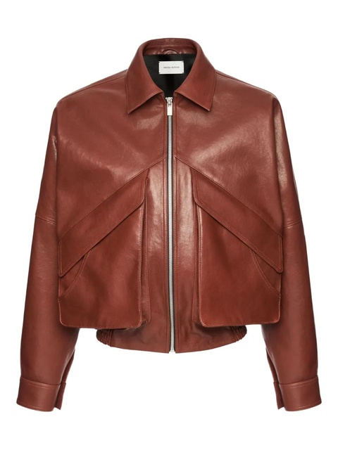 Magda Butrym zip-up leather jacket - Brown - zdjęcie produktu nr 2